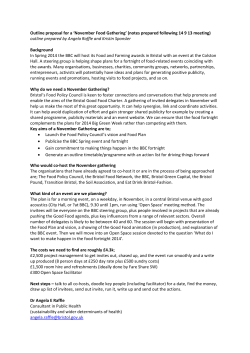 Outline proposal for a `November Food Gathering`