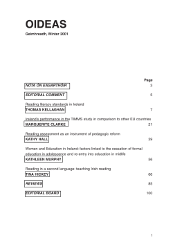 The 49th edition of Oideas, published in Winter 2001
