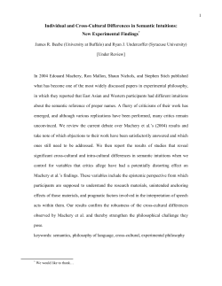 Individual and Cross-Cultural Differences in