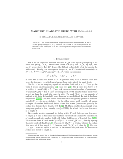 IMAGINARY QUADRATIC FIELDS WITH Cl2(k) ≃ (2, 2, 2) 1