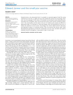 Edward Jenner and the small pox vaccine