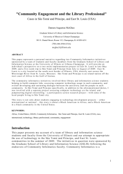 "Community Engagement and the Library Professional"