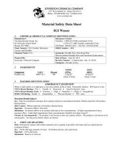 Material Safety Data Sheet IGI Waxes