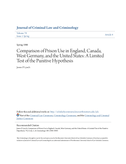 Comparison of Prison Use in England, Canada, West Germany, and