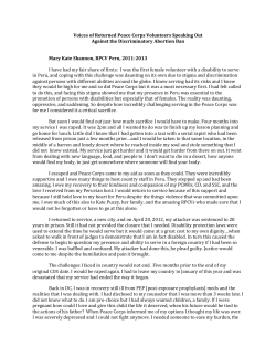 Peace Corps Volunteers Speaking Out About the Discriminatory