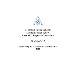 Spanish 3 Regular - Montclair Public Schools