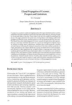 Clonal Propagation of Coconut: Prospects and Limitations