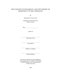 THE CONCEPT OF INSTABILITY AND THE