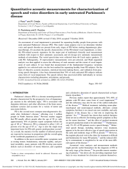 Quantitative acoustic measurements for characterization of speech