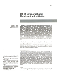 CT of Extraarachnoid Metrizamide Instillation