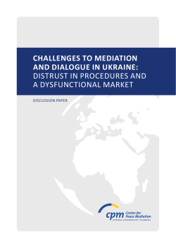 Challenges to Mediation and Dialogue in Ukraine: Distrust in