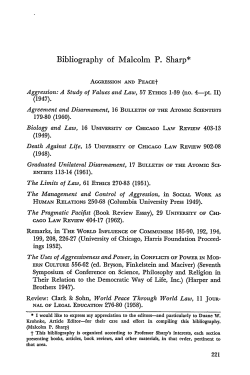 Bibliography of Malcolm P. Sharp - Chicago Unbound