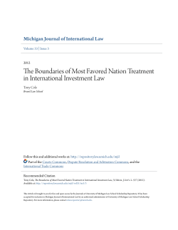 The Boundaries of Most Favored Nation Treatment in International