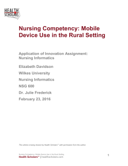 Nursing Competency: Mobile Device Use in the Rural Setting
