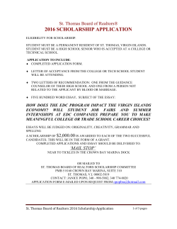 Apply For Scholarship - ST THOMAS BOARD OF REALTORS