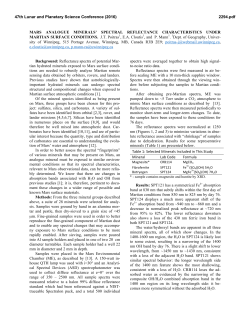 Mars Analogue Minerals` Spectral Reflectance Characteristics