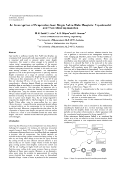 An Investigation of Evaporation from Single Saline Water Droplets