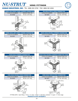 NU-STRUT winG fittinGs KUMAR INDUSTRIES, INC. TEl: (909) 591
