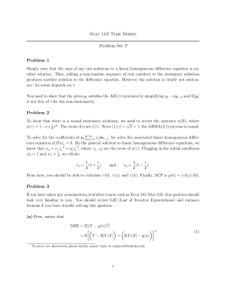 Stat 153 Time Series Problem Set 3&lowast; Problem 1 Problem 2 Problem 3