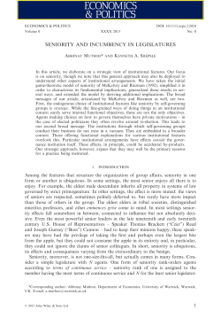 Seniority and Incumbency in Legislatures