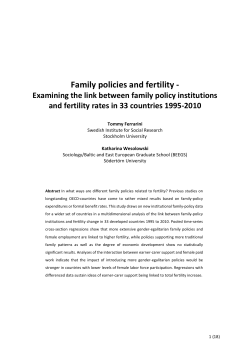 Family policies and fertility - Examining the link between family