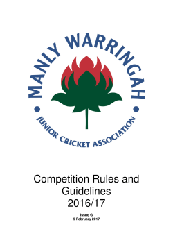 MWJCA Competition Rules and Guidelines