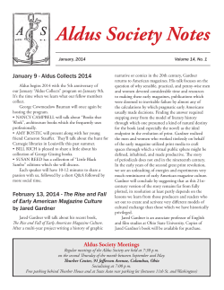 January 2014 - Aldus Society