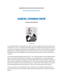 samuel sussman snow - Jewish American Society for Historic