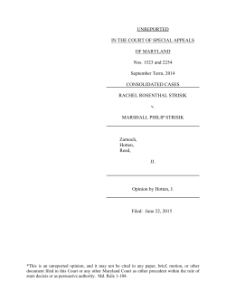 UNREPORTED IN THE COURT OF SPECIAL