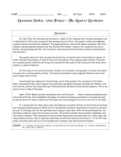 Document Packet: 1780s France-