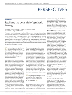 Realizing the potential of synthetic biology