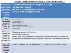 The Industrialization of the United States in the late 1800`s
