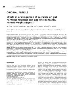 Effects of oral ingestion of sucralose on gut hormone