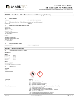 Adhesive Material Safety Data Sheet - Hi-Macs