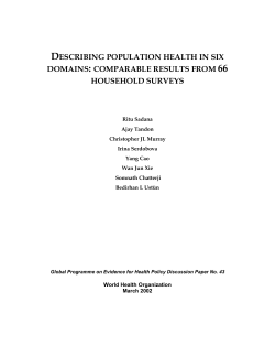 Describing Population Health in Six Domains: Comparable Results