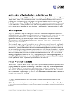 LDLS Syntax Overview - Logos Bible Software