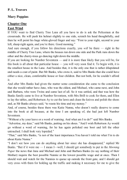 PL Travers Mary Poppins Chapter One East Wind