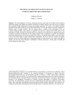THE IMPACT OF MIGRATION ON INFANT HEALTH: EVIDENCE