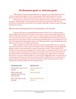 Performance goals vs. Outcome goals