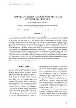 temporal variation in ceratium spp. abundance recorded in jakarta bay
