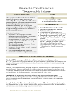 Canada-U.S. Trade Connection: The Automobile Industry