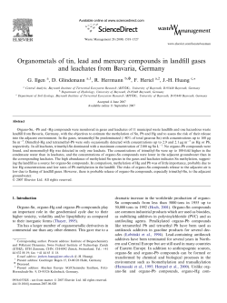 Organometals of tin, lead and mercury compounds in landfill