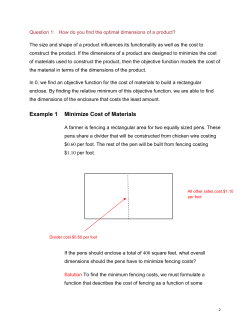 Example 1 Minimize Cost of Materials
