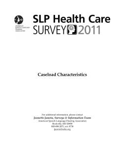 Caseload Characteristics