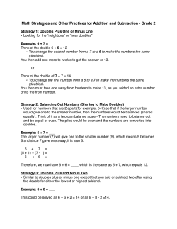 math strategies - Greentree Elementary School