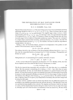 the estimation of map distances from recombination values