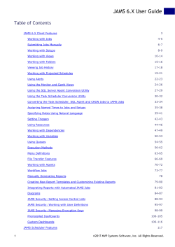 JAMS 6.X User Guide - JAMS Job Scheduler