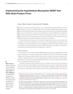 Implementing the Hypothetical Monopolist SSNIP Test With Multi