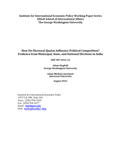 How Do Electoral Quotas Influence Political Competition? Evidence