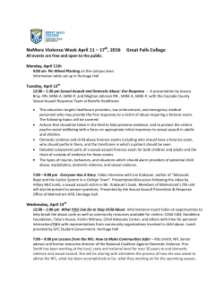 NoMore Violence Week April 11 &ndash; 17 , 2016 Great Falls College